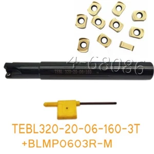 Soporte de fresado de extremo indexable para 3 flautas TEBL320-20-06-160 + hoja de carburo BLMP0603R-M - Imagen 1 de 5