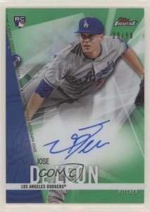 2017 Topps Finest Auto Green Refractor /99 Jose De Leon #FA-JDL Rookie Auto RC
