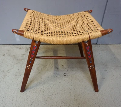 Vintage Hocker Sitzhocker Basthocker Skandinavien Denmark Design 60er (F24-2328 - Bild 1 von 4