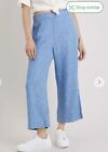 New Ladies Crop Wide Leg Trousers Tu @ Sainsburys Baby Blue  Size 10 Summer