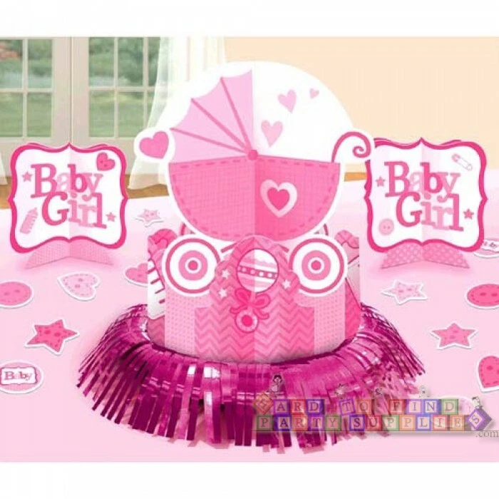 BABY SHOWER Baby Girl TABLE DECORATING KIT (23pc) ~ Party Supplies Centerpiece - Изображение 1 из 1