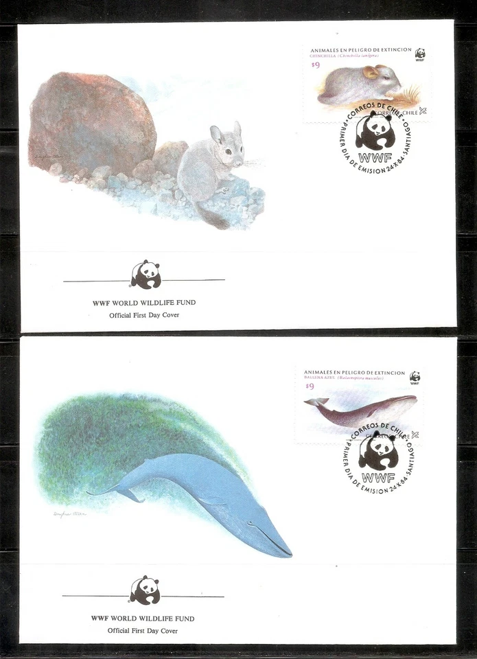 Чили SC # 679-682 исчезающие виды FDC. Обложки фондов со всего мира - Изображение 1 из 2