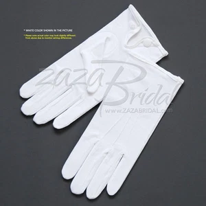 White 100% Cotton Formal Men's Gloves with Snap Closure - Various Sizes - Picture 1 of 1