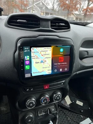 适用于 2015 2016 2017 2018 19 - 2020 吉普 Renegade Android13 CarPlay 立体声收音机 GPS — 第 1/4 张图片