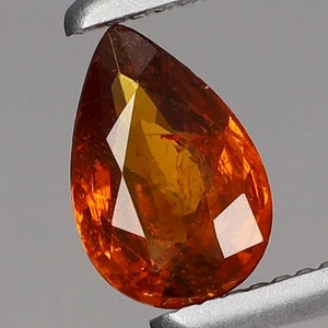 Natural Spessartite Garnet 0.66ct 6x4mm Pear Natural Orangeish Red Namibia, Afri - Imagen 1 de 4