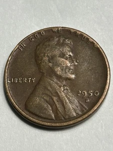 1950-D Lincoln Wheat Penny Error On “1” In Date/Letters On Rim/Die Chip (A389) - Picture 1 of 10
