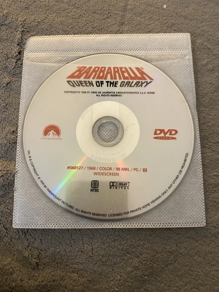 Barbarella DVD Jane Fonda No Artwork - Image 1 of 1