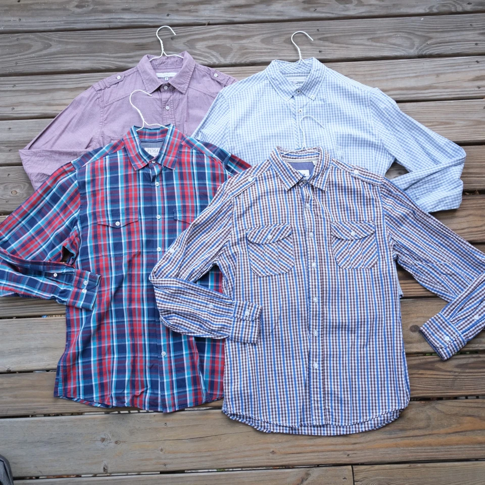 PD&C Paper Denim & Cloth LOT OF 4 Men's Long Sleeve Button Shirts Size M Medium - Image 1 of 4
