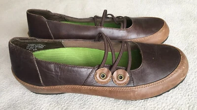 Super Feet Brown Leather Mary Janes Flats Shoes Round Toe Orthotic Size 8 Womens - Image 1 of 4