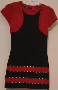 Vestido Planet Gold, Niñas Pequeñas Mangas Cortas ColorBlock Rojo/Negro M (10/12) - Imagen 1 de 2
