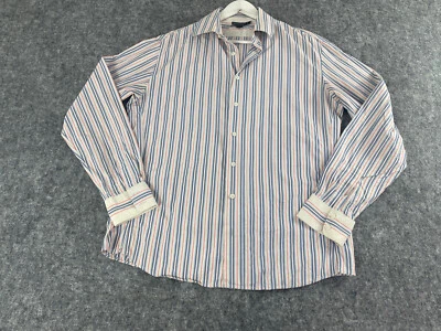 French Connection Shirt Mens Large Blue Button Up Dress Shirt Striped N251 - Image 1 of 4
