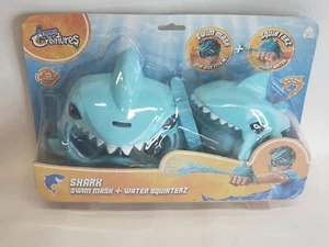 Maschera nuoto squalo e pistola ad acqua squalo combo bambini creature acquatiche nuovo giocattolo piscina - Foto 1 di 4