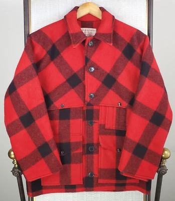 VTG CC FILSON USA Size 42 Mens 100% Wool Double Mackinaw Jacket Cruiser Red - Image 1 of 4
