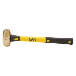 KLEIN TOOLS 819-03 Non Sparking Hammer,Yellow/Black,3 lb. 45JX53 - Picture 1 of 2