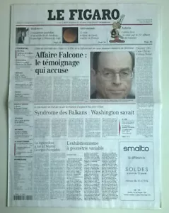 LE FIGARO du 9 janvier 2001 - Affaire Falcone / Uderzo & 31ème album d'Astérix - Foto 1 di 9