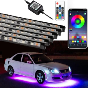 RGB LED Strip Tube Underglow Neon Light LED Underbody System Kit For Mitsubishi - Picture 1 of 11