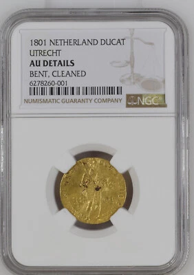 Países Bajos Ducat 1801 Utrect Gold NGC AU Detalles - Imagen 1 de 4