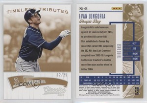 2014 Panini Classics Timeless Tributes Gold /25 Evan Longoria #44