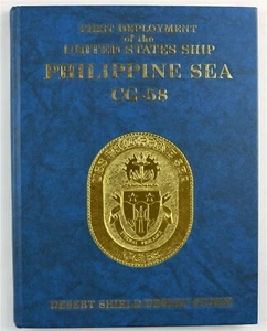 USS Mar de Filipinas (CG-58) 1990 despliegue escudo del desierto libro de crucero - Imagen 1 de 11