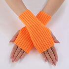 1-2 pairs Womens Fingerless Knit Gloves Winter Arm Wrist Warmer Knitwear Mittens