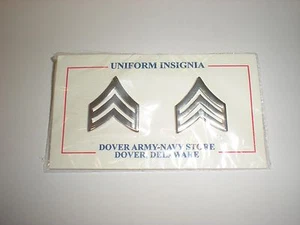 COLLAR DE SARGENTO DE POLICÍA/APLICACIÓN DE LA LEY DE METAL PLATEADO RANGO - UN PAR - Imagen 1 de 1