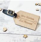 2pcs Personalised Wooden Luggage Tag Just Married Mr and Mrs Suitcase Tags
