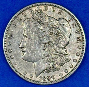 1890-P Morgan Silver Dollar Grade is VERY GOOD / FINE Silver Morgan Dollar #M375 - Picture 1 of 5