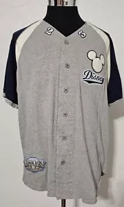 Mickey Mouse Jersey Disney 23 Button Up Shirt Championship Baseball Collection M - Picture 1 of 11