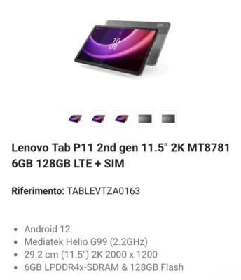 Lenovo TabP11 (gen 2) 6gb e Tastiera (anche custodia) Lenovo per TabP11 (Gen 2) - Immagine 1 di 2