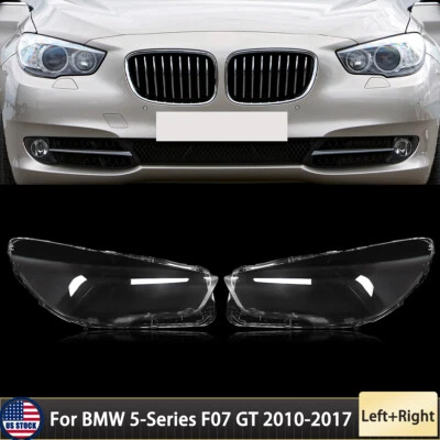 For 2010-2017 BMW 5 Series F07 535i GT Pair Headlight Lens Headlamp Cover Shell - Image 1 of 4