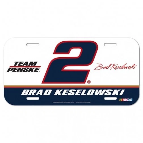 BRAD KESELOWSKI #2 MILLER LITE RACING NASCAR LICENSE PLATE PENSKE - Image 1 of 1