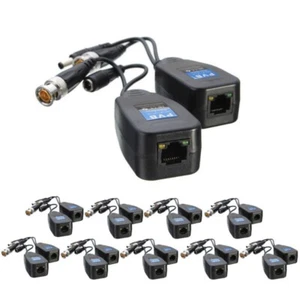 CCTV Coax BNC Video & Power Balun Transceiver to CAT5e 6 RJ45 Connector 10PC USA - Picture 1 of 24