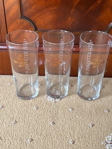 3x Morland Old Speckled Hen One Pint Glasses Gold Logo Lager - Used - Picture 1 of 3