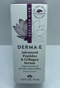 NEW NIB Derma E Advanced Peptides & Collagen Serum Travel 15ml/.5oz 🦄 AUTHNTC - Picture 1 of 9