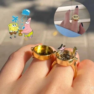 2 Anello SpongeBob & Patrick Best Friends Forever BFF Donna Ragazze Anello Gioielli - Foto 1 di 15