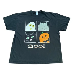 Bobbie Brooks T-Shirt XL schwarz Halloween Boo Geist Katze Fledermaus Kürbis kurzarm - Bild 1 von 6