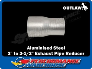 Aluminised Steel 3 to 2-1/2 Inch Exhaust Pipe Reducer Adaptor Connector - Bild 1 von 3