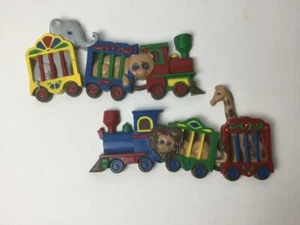 VINTAGE Burwood Circus Animal Train 2-pc Plastic Wall Decor - Imagen 1 de 8