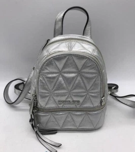 MICHAEL KORS Rhea Mini Metallic Quilted Leather Backpack - Picture 1 of 10
