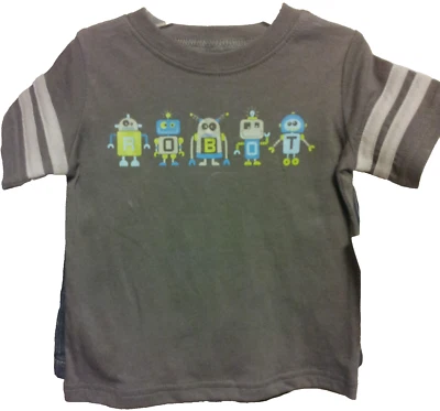 Infant Robot Themed Short Set Size 12M Pull-on Jean Shorts Sleeve Shirt Top NWT - Image 1 of 4
