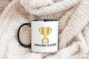 number 1 mahjong player mug one trophy black mug - Picture 1 of 1