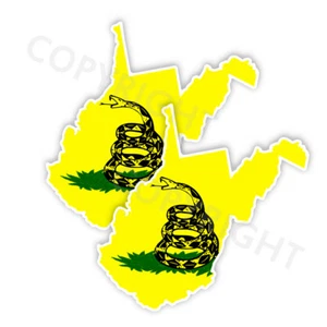 Dont Tread on Me West Virginia 2 State Decals Bumper stickers 2 Various Sizes CL - Picture 1 of 1