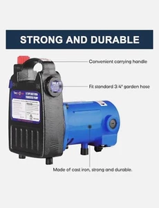 1/2 HP Cast Iron Transfer Pump, 120V 1560GPH Water Pump, High Pressure Transfer - Picture 1 of 1