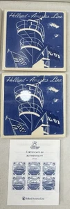 2 Holland America Coasters Delft Blue Cruise Line Ceramic Tile Souvenir - Picture 1 of 3
