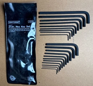 Craftsman 20-PC Hex Key Set SAE Allen Key Set - MADE IN USA - Picture 1 of 2