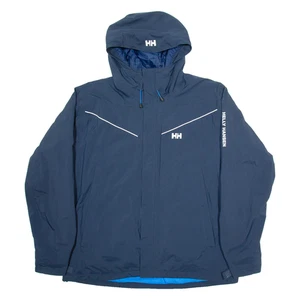 HELLY HANSEN Mens Ski Coat Blue Hooded 2XL - Picture 1 of 6