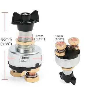 12V/24V 200A Fixed Key Battery Switch Cut Off Isolator Rotary Switch For Car RV - Picture 1 of 15