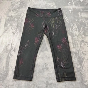 Lululemon Crop Leggings Womens Medium Floral Rare Print Yoga Athletic Pants - Picture 1 of 10
