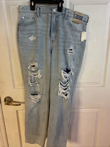 Aeropostale Aero Real Original Denim Blue Mom Jeans Damengröße 12R neu mit Etikett - Bild 1 von 4
