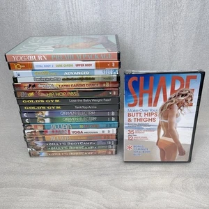 Exercise Fitness DVDs Lot of 17, Jillian Michaels Dancing Yoga Carmen Electra - Picture 1 of 10